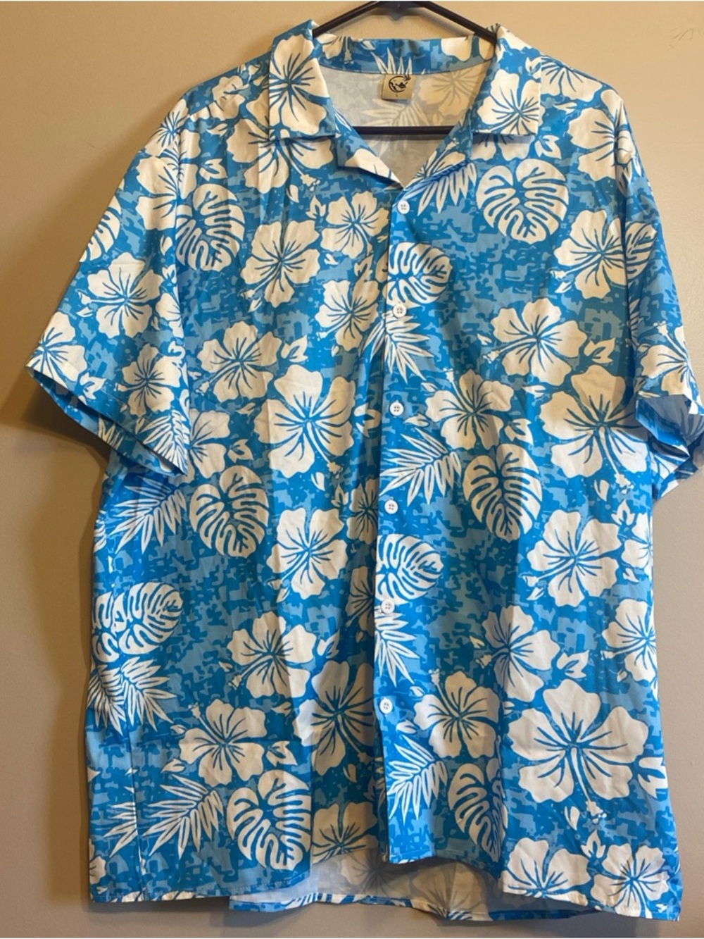 Hardaddy‎ Blue Floral Hawaiian Casual Button Up Short Sleeve Sz L